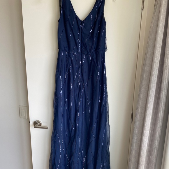 Navy Bridesmaid’s Dress Bill Levkoff Size 8 - Picture 3 of 6